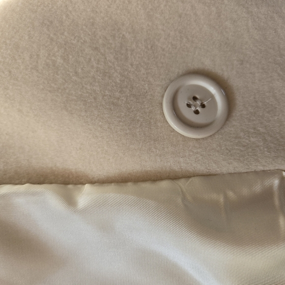VINTAGE NICOLE Wool And Cashmere Cream Full Length Women's Coat. Size 10 - Picture 10 of 13